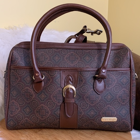 Liz Claiborne 1999 Vintage Brown Detachable Crossbody Top Handle Satchel - Picture 12 of 17